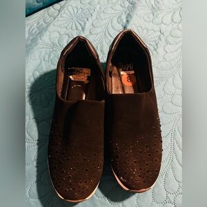 Pre-owned, black/sparkly women sneakers size 8